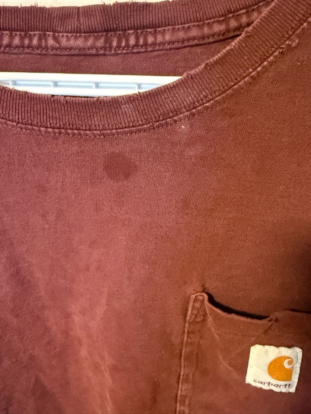 Carhartt Long Sleeve Pocket Tee - Burgundy - Picture 3 of 8